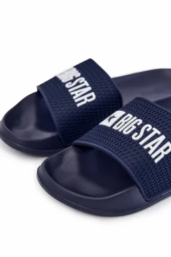 Outlet Męskie Klapki Big Star JJ174507 Granatowe Męskie Klapki Męskie Big Star|Klapki Męskie Klasyczne