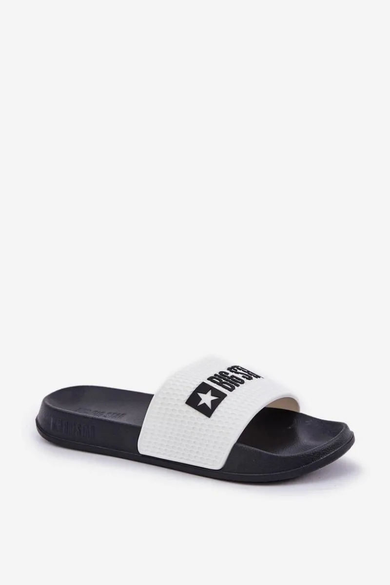 Big Star Shoes Męskie Klapki Big Star JJ174506 Białe Biały