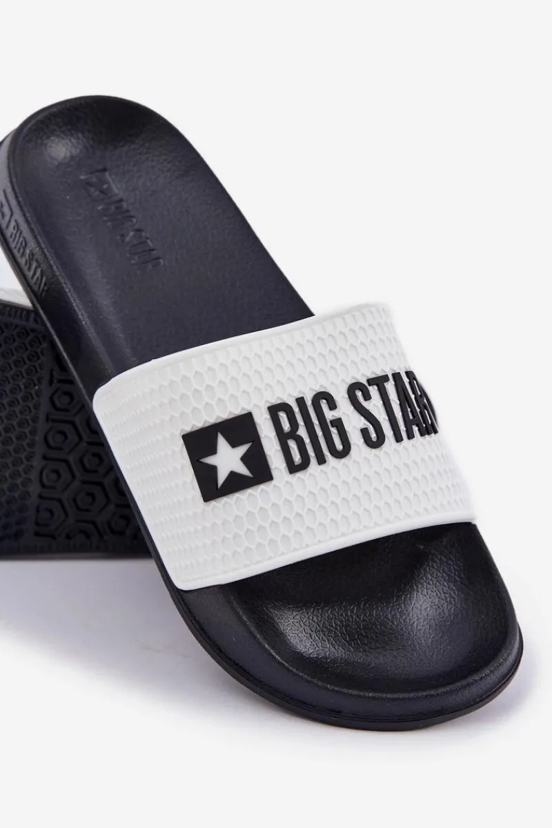 Big Star Shoes Męskie Klapki Big Star JJ174506 Białe Biały