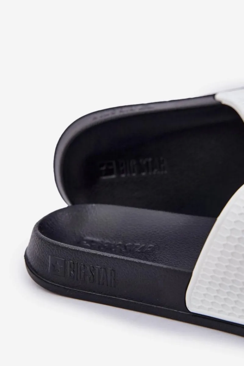 Big Star Shoes Męskie Klapki Big Star JJ174506 Białe Biały