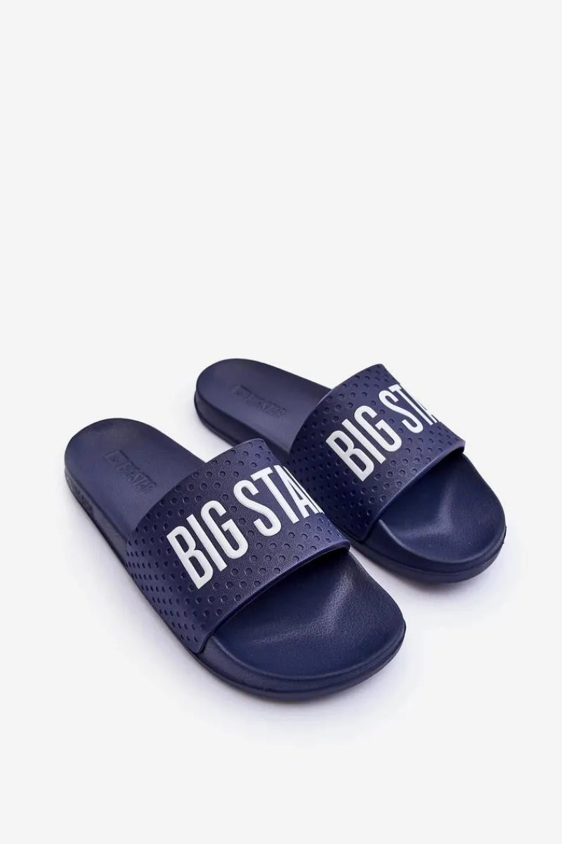 Klapki Męskie Big Star|Klapki Męskie Klasyczne>Big Star Shoes Męskie Klapki Big Star MM174321 Granatowe