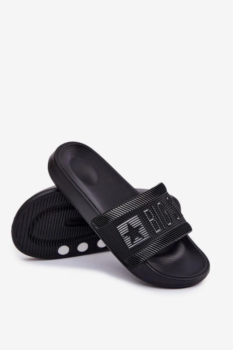 Discount Big Star Shoes Męskie Klapki Big Star RR174A053 Czarne Czarny