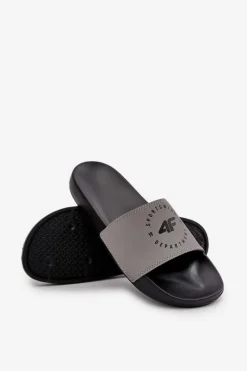 New Męskie Klapki MM00FFLIM046-25S Szare Męskie Klapki Męskie Klasyczne