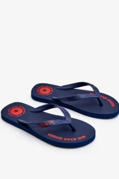 Hot Męskie Klapki Japonki Big Star LL174424 Granatowe Męskie Klapki Męskie Big Star|Klapki Męskie Japonki