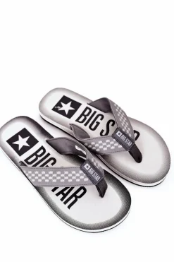 Discount Big Star Shoes Męskie Klapki Japonki Big Star HH174813 Szare