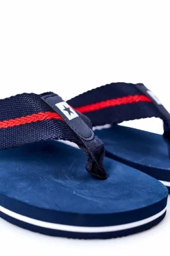 Sale Big Star Shoes Męskie Klapki Japonki Big Star FF174478 Granatowe