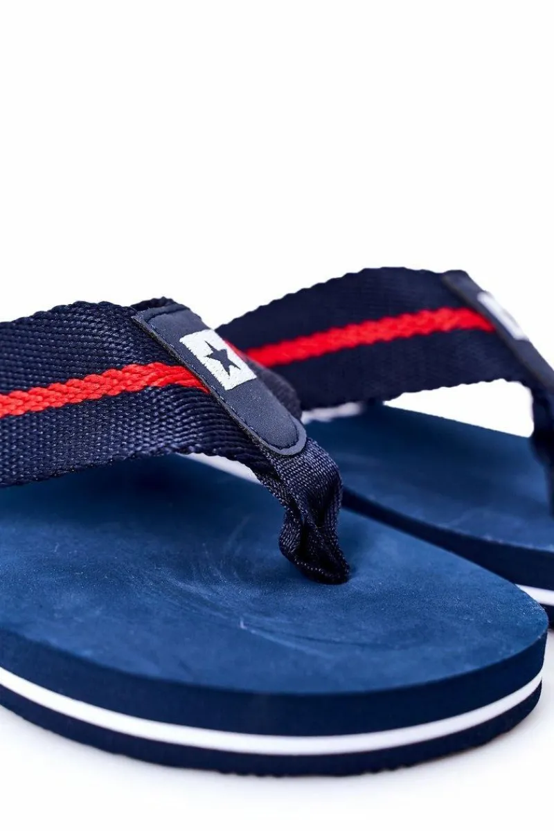 Sale Big Star Shoes Męskie Klapki Japonki Big Star FF174478 Granatowe