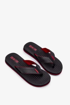 Sale Big Star Shoes Męskie Klapki Japonki Big Star RR174441 Czarne Czarny