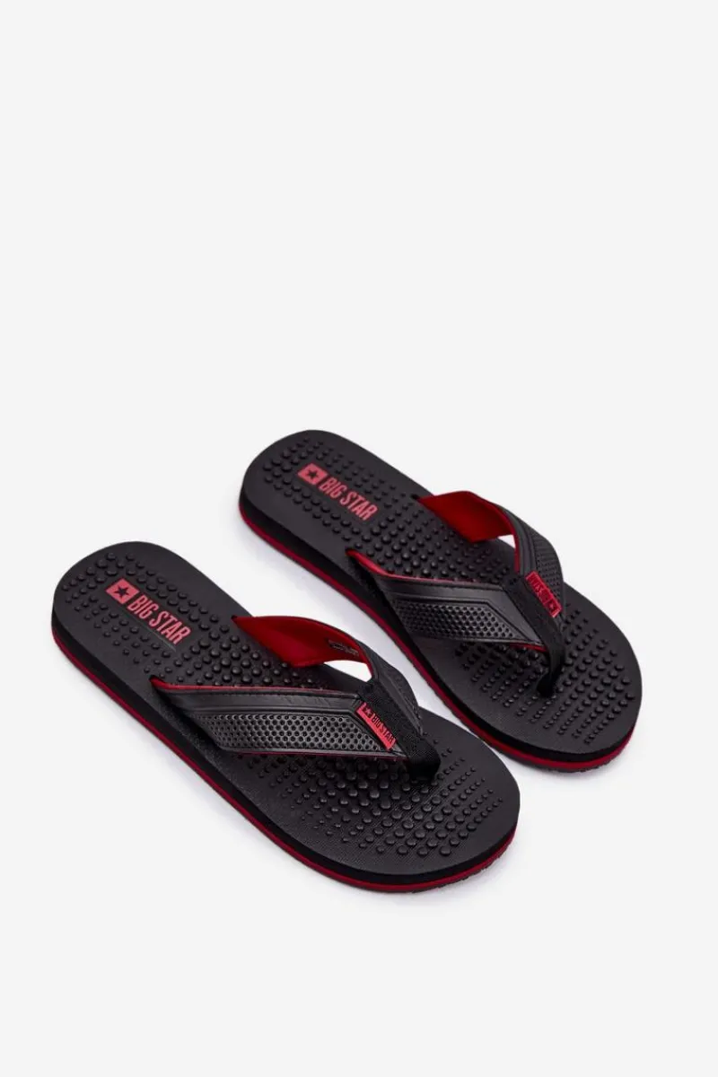 Sale Big Star Shoes Męskie Klapki Japonki Big Star RR174441 Czarne Czarny