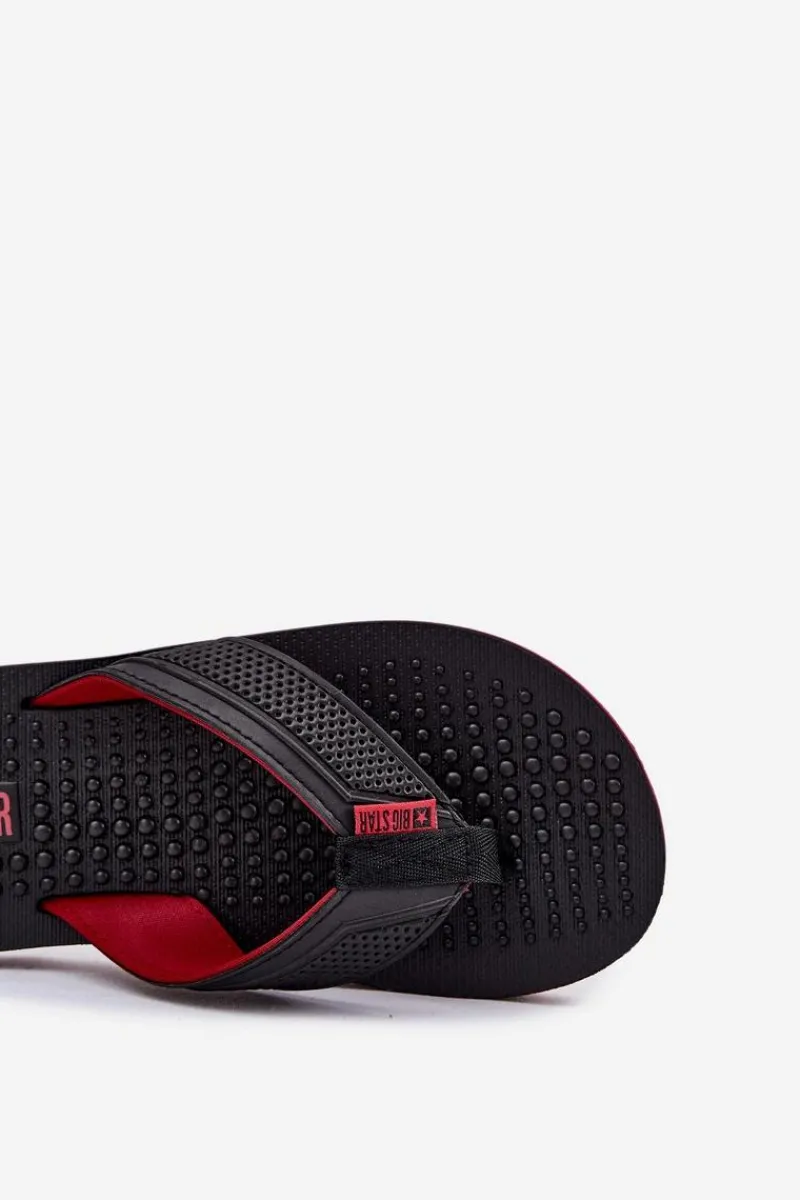 Sale Big Star Shoes Męskie Klapki Japonki Big Star RR174441 Czarne Czarny