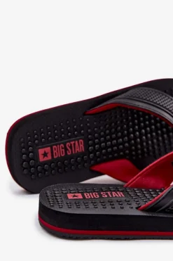 Sale Big Star Shoes Męskie Klapki Japonki Big Star RR174441 Czarne Czarny