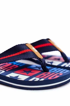 Online Big Star Shoes Męskie Klapki Japonki Big Star FF274484 Granatowe