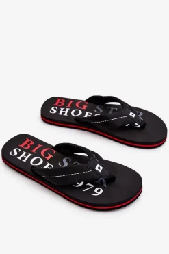 Discount Męskie Klapki Japonki Big Star LL174614 Czarne Męskie Klapki Męskie Big Star|Klapki Męskie Japonki