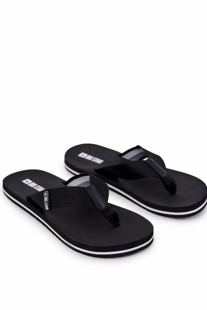 Hot Męskie Klapki Japonki Big Star JJ174519 Czarny Męskie Klapki Męskie Big Star|Klapki Męskie Japonki