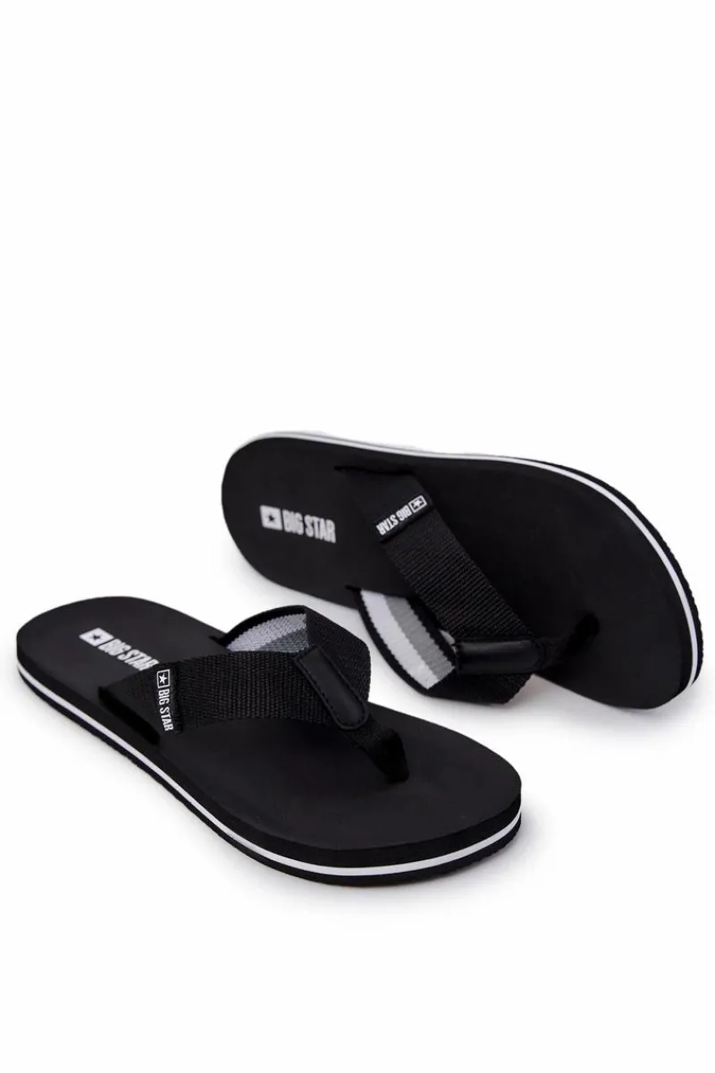Hot Męskie Klapki Japonki Big Star JJ174519 Czarny Męskie Klapki Męskie Big Star|Klapki Męskie Japonki
