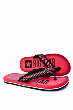 Best Męskie Klapki Japonki Big Star HH174811 Czerwone Męskie Klapki Męskie Big Star|Klapki Męskie Japonki