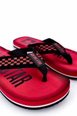 Best Męskie Klapki Japonki Big Star HH174811 Czerwone Męskie Klapki Męskie Big Star|Klapki Męskie Japonki