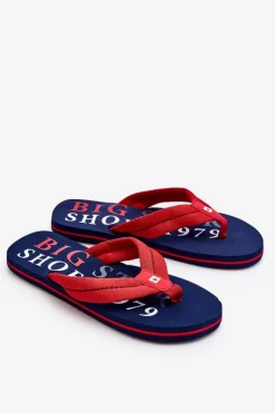 Big Star Shoes Męskie Klapki Japonki Big Star LL174613 Granatowe