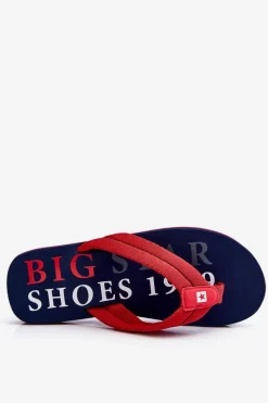 Big Star Shoes Męskie Klapki Japonki Big Star LL174613 Granatowe