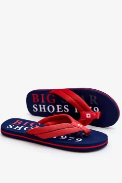 Big Star Shoes Męskie Klapki Japonki Big Star LL174613 Granatowe