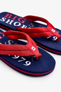 Big Star Shoes Męskie Klapki Japonki Big Star LL174613 Granatowe