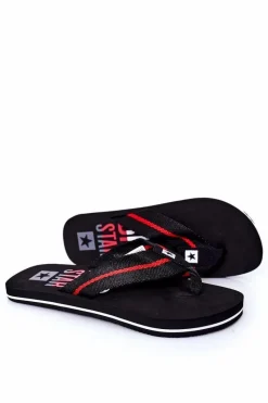 Klapki Męskie Big Star|Klapki Męskie Japonki>Big Star Shoes Męskie Klapki Japonki Big Star FF174479 Czarne