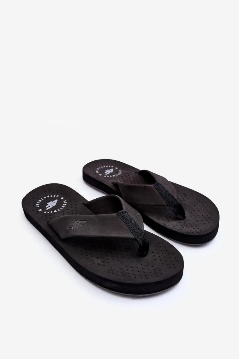 Klapki Męskie Klasyczne|Klapki Męskie Japonki>4F Męskie Klapki Japonki SS23FFLIM071-20S Czarne