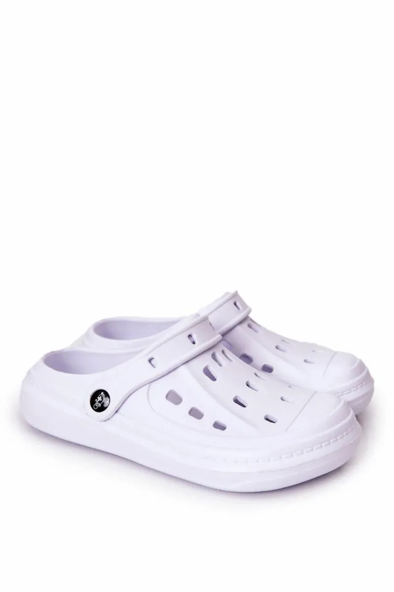 Discount Męskie Klapki Kroksy 154M001 Białe Męskie Klapki Męskie Klasyczne