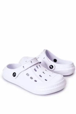 Discount Męskie Klapki Kroksy 154M001 Białe Męskie Klapki Męskie Klasyczne