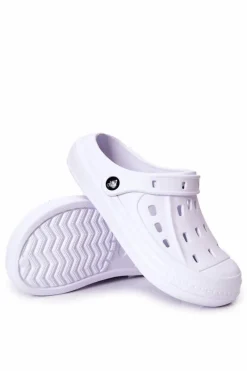 Discount Męskie Klapki Kroksy 154M001 Białe Męskie Klapki Męskie Klasyczne