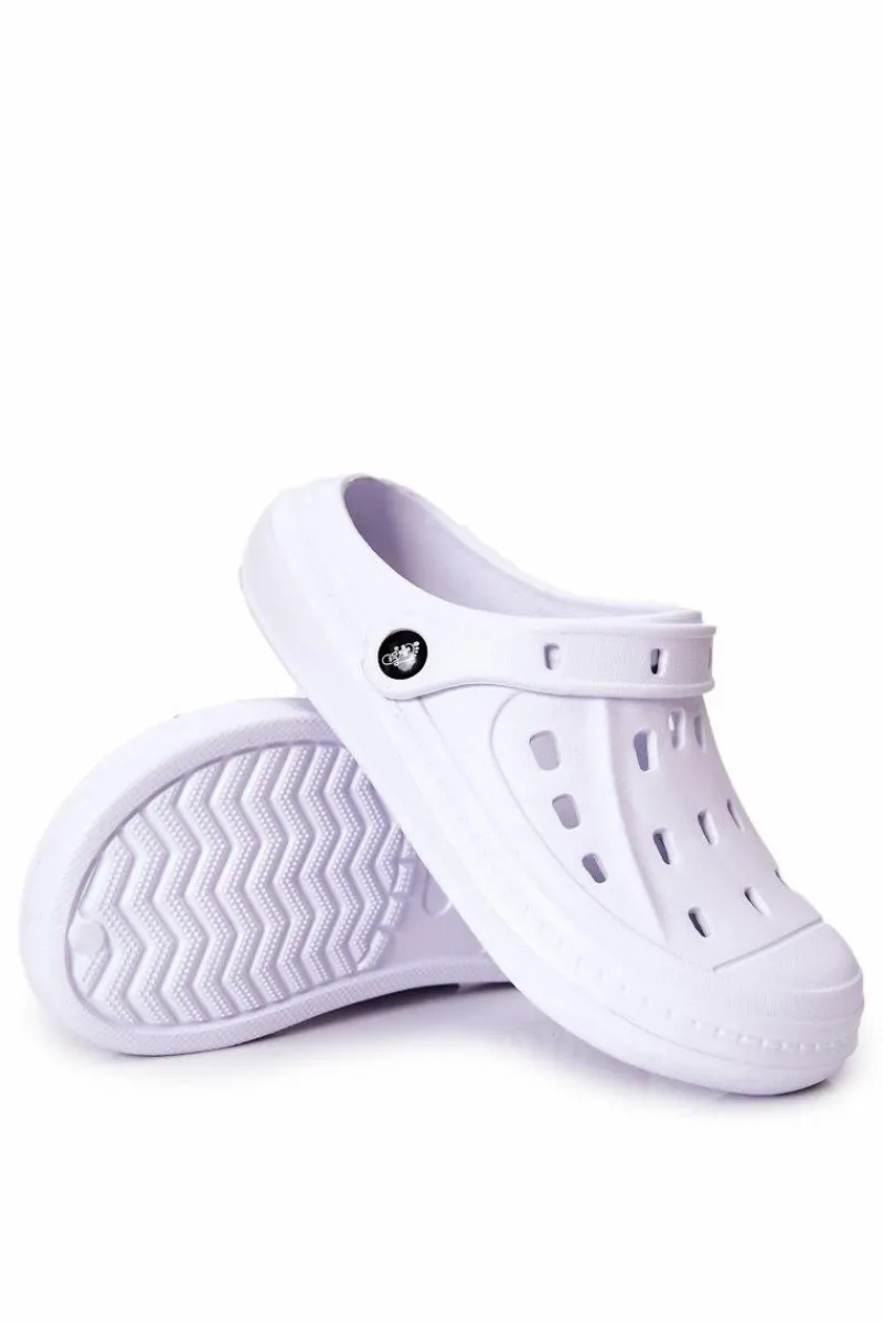 Discount Męskie Klapki Kroksy 154M001 Białe Męskie Klapki Męskie Klasyczne