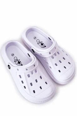 Discount Męskie Klapki Kroksy 154M001 Białe Męskie Klapki Męskie Klasyczne