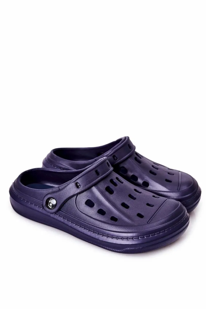 Klapki Męskie Klasyczne>BEFADO Męskie Klapki Kroksy 154M003 Granatowe