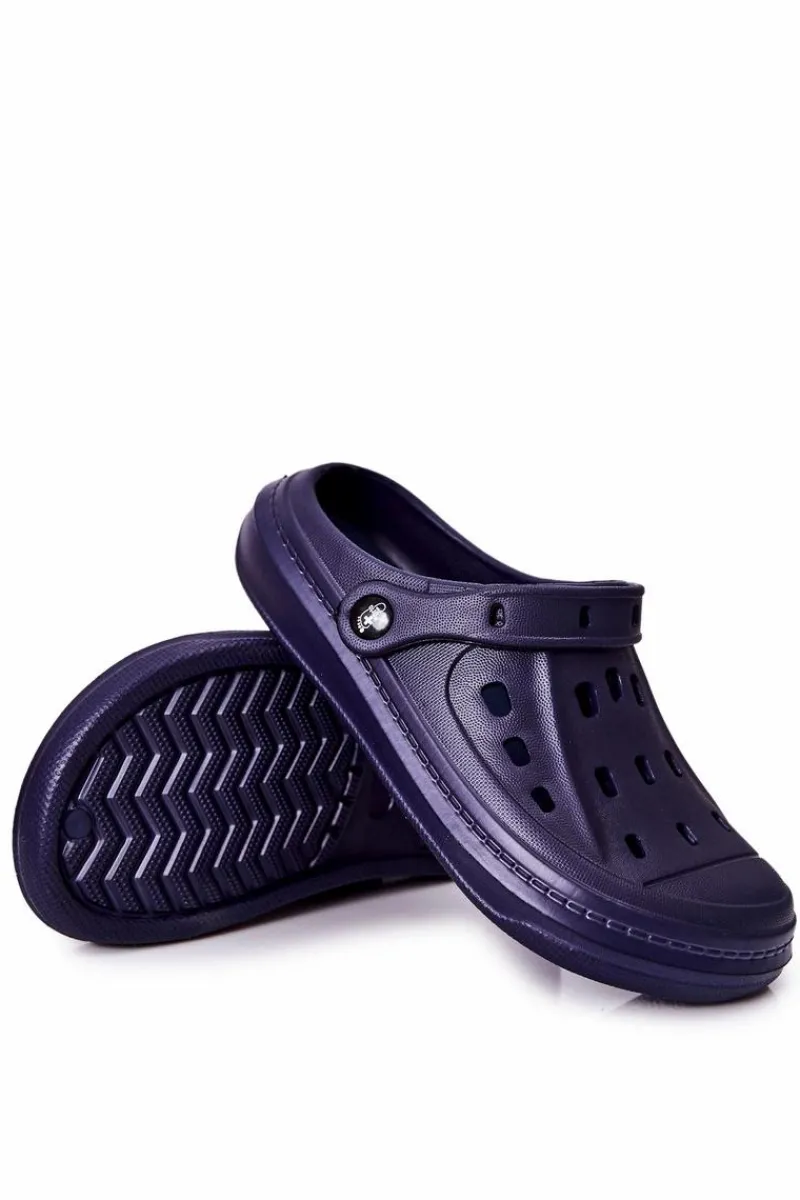 Klapki Męskie Klasyczne>BEFADO Męskie Klapki Kroksy 154M003 Granatowe