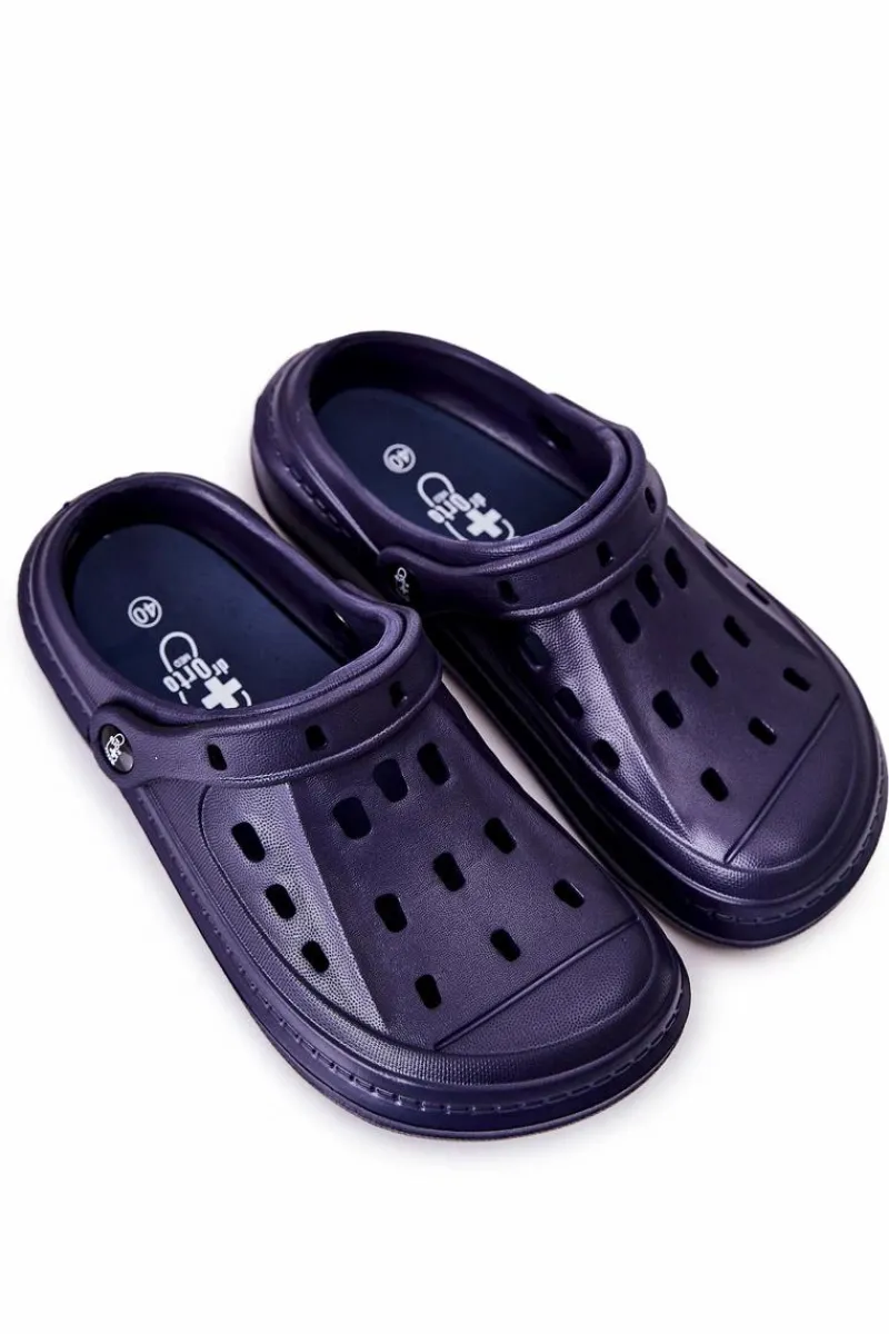 Klapki Męskie Klasyczne>BEFADO Męskie Klapki Kroksy 154M003 Granatowe