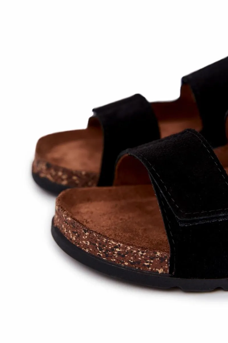 Klapki Męskie Big Star|Klapki Męskie Klasyczne>Big Star Shoes Męskie Klapki Na Rzepy Big Star JJ176001 Czarne