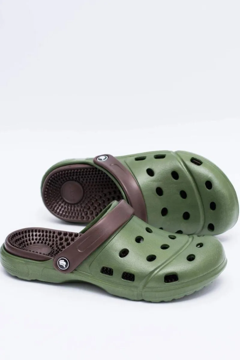 Klapki Męskie Klasyczne>Boto Męskie Klapki Ogrodowe Kroksy EVA Zielone