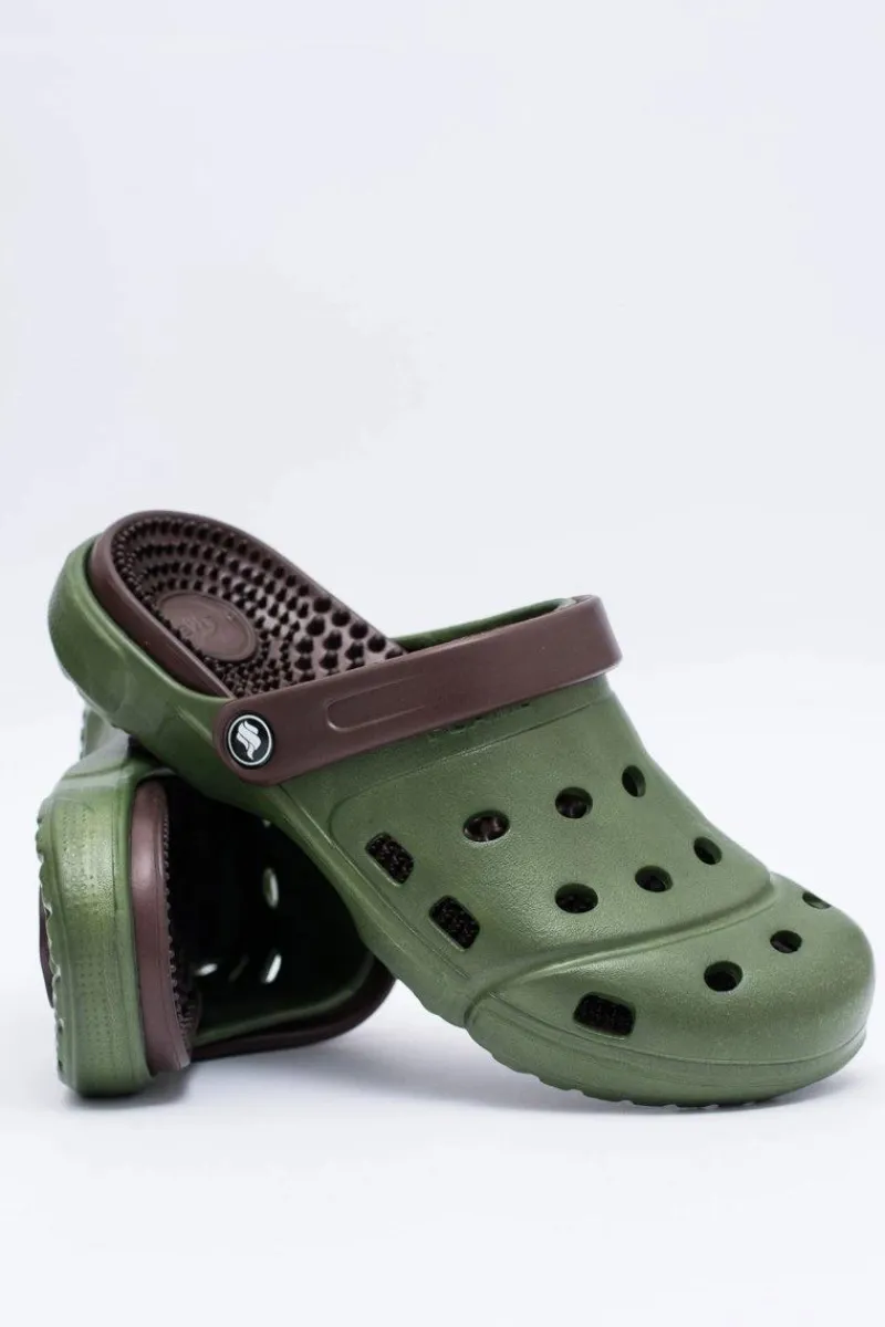 Klapki Męskie Klasyczne>Boto Męskie Klapki Ogrodowe Kroksy EVA Zielone