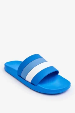 Hot Męskie Klapki W Paski Niebieskie Vision Męskie Klapki Męskie Klasyczne