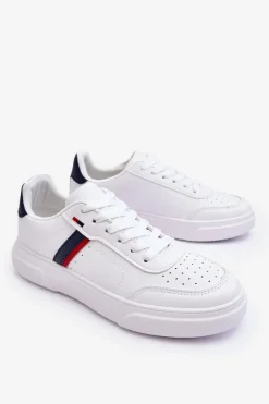 Discount Męskie Klasyczne Buty Sportowe Biało-Granatowe Enrique Męskie Obuwie Sportowe Męskie