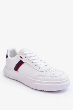 Discount Męskie Klasyczne Buty Sportowe Biało-Granatowe Enrique Męskie Obuwie Sportowe Męskie