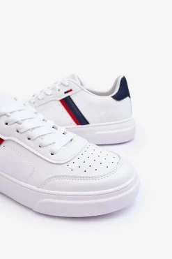 Discount Męskie Klasyczne Buty Sportowe Biało-Granatowe Enrique Męskie Obuwie Sportowe Męskie