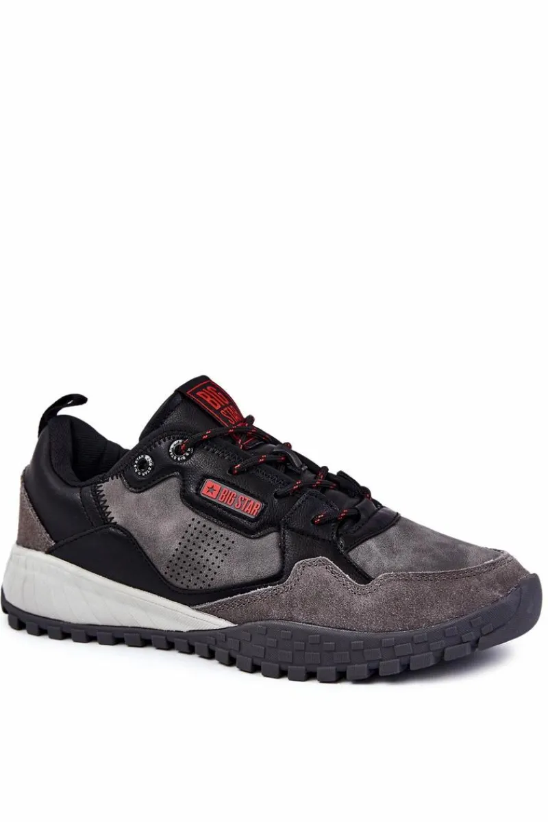 New Big Star Shoes Męskie Klasyczne Buty Sportowe Memory Foam Big Star KK174271 Szare Szary