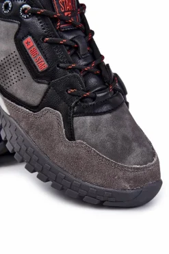 New Big Star Shoes Męskie Klasyczne Buty Sportowe Memory Foam Big Star KK174271 Szare Szary