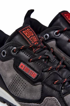 New Big Star Shoes Męskie Klasyczne Buty Sportowe Memory Foam Big Star KK174271 Szare Szary