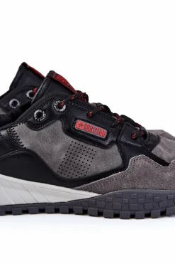 New Big Star Shoes Męskie Klasyczne Buty Sportowe Memory Foam Big Star KK174271 Szare Szary