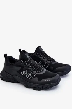 New Męskie Klasyczne Buty Sportowe Memory Foam System Big Star LL174127 Czarne Męskie Obuwie Sportowe Męskie