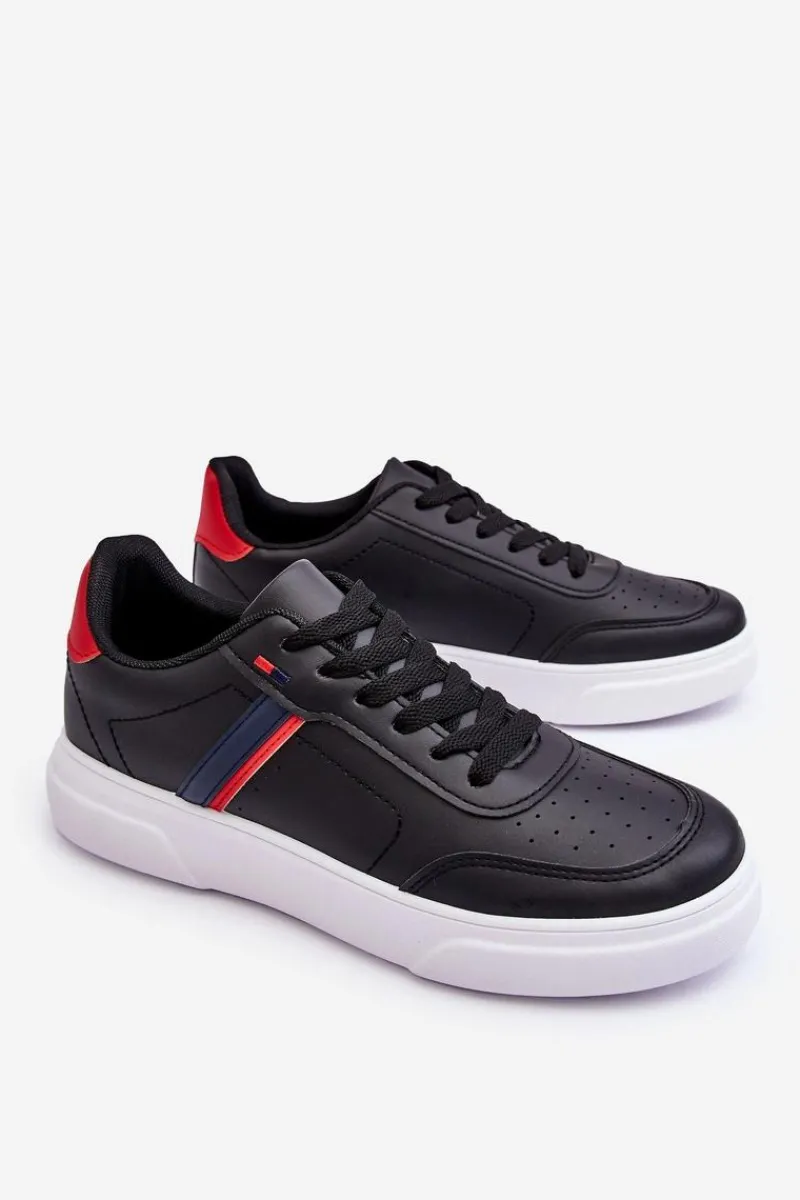 Obuwie Sportowe Męskie>Boto Męskie Klasyczne Buty Sportowe Czarno-Czerwone Enrique