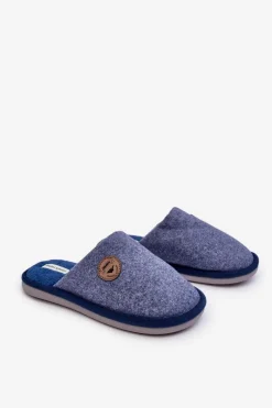 Outlet Męskie Klasyczne Kapcie Niebieskie Makis Męskie Papcie Męskie