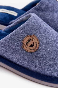 Outlet Męskie Klasyczne Kapcie Niebieskie Makis Męskie Papcie Męskie